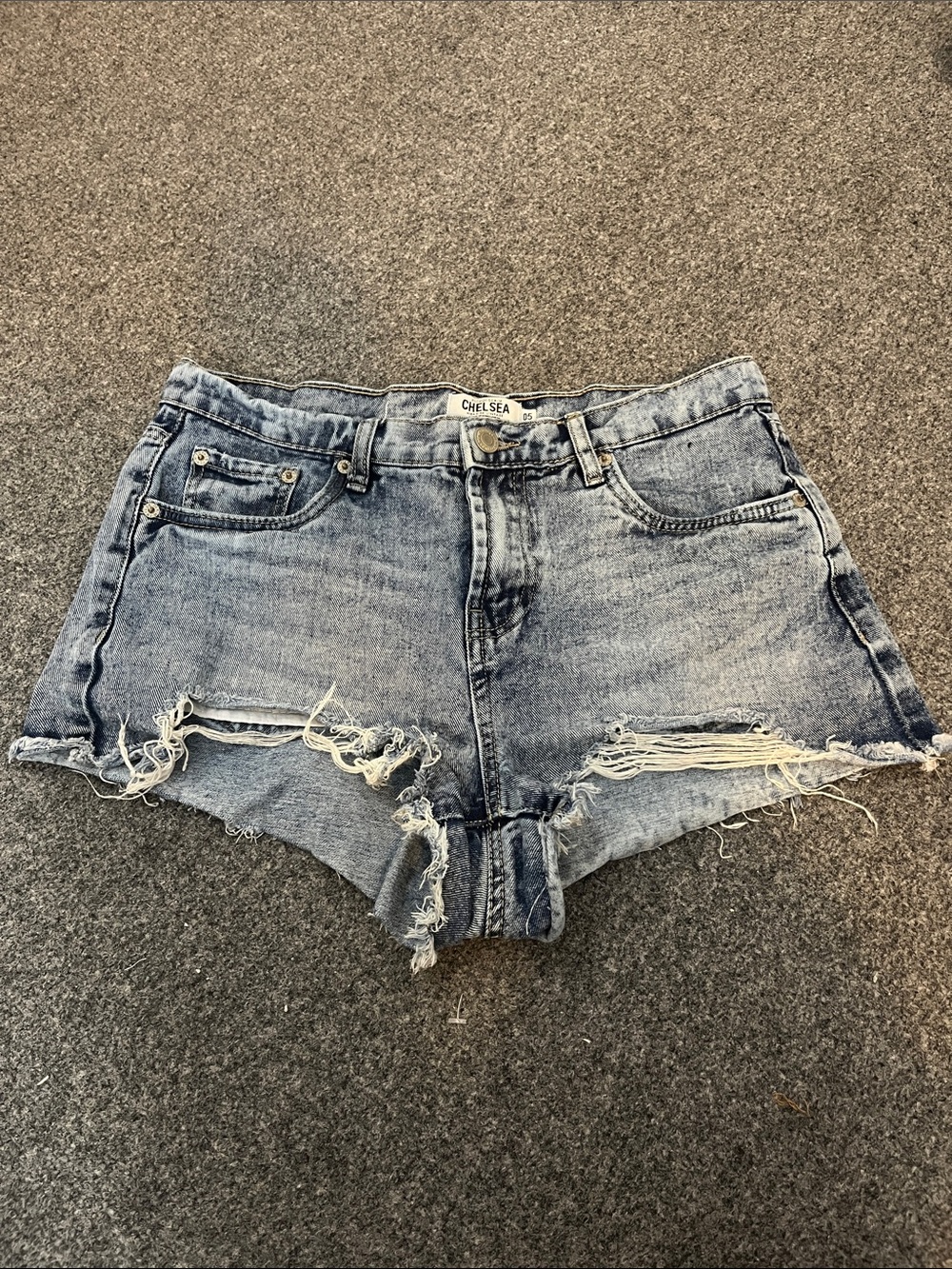 Urban Planet Light Blue Distressed Denim Shorts